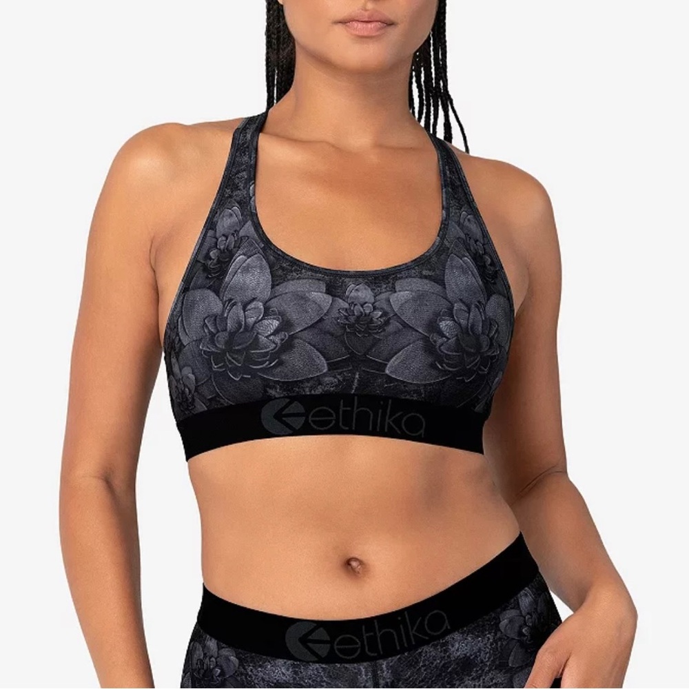 Ethika Floral Leather Sports Bra